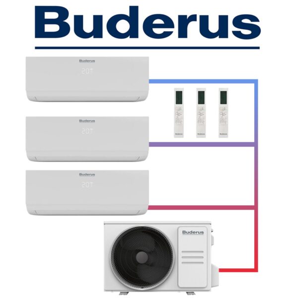 Buderus Logacool Set 3× 2,6 kW Wandgeräte + 7,9 kW Außengerät""