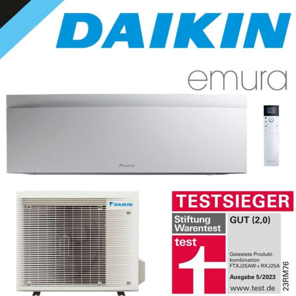 DAIKIN Emura 3 2,0 kW Singlesplit Set | Mattweiß | FTXJ20AW + RXJ20A""