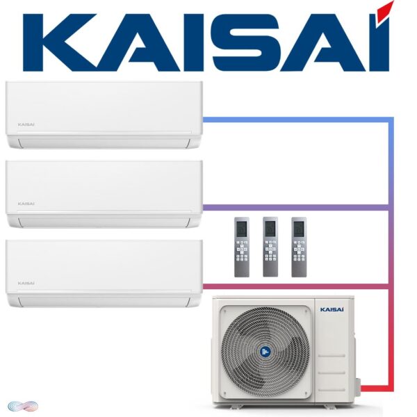 Kaisai ICE Set 3× 2,6 kW Wandgerät + 7,9 kW Außengerät | Weiß""