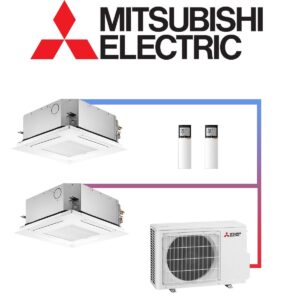 Mitsubishi Electric Klimaanlage 2x 1,5 kW Deckenkassette & 3,3 kW...