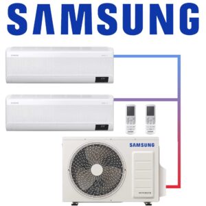 Samsung 2x Wind-Free Elite AR 07 Wandgerät 2,0 kW mit Free Joint...