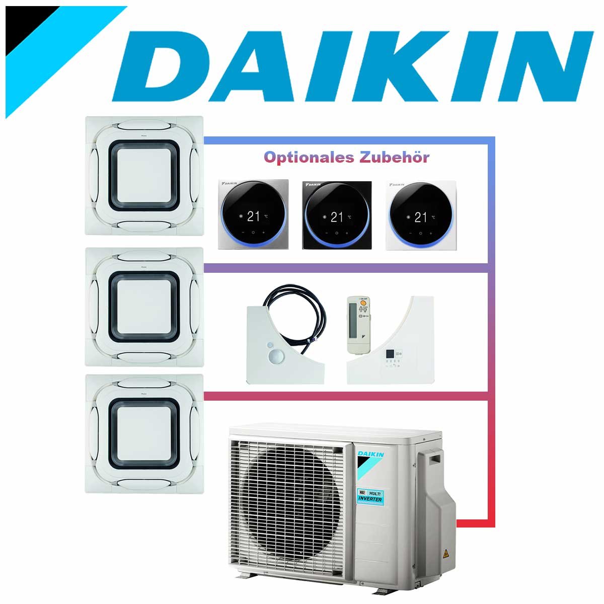 SET DAIKIN 3x Roundflow FCAG 3,5kW Deckenkassetten Design-Blenden... 1 SET DAIKIN 3x Roundflow FCAG 3,5kW Deckenkassetten Design-Blenden...