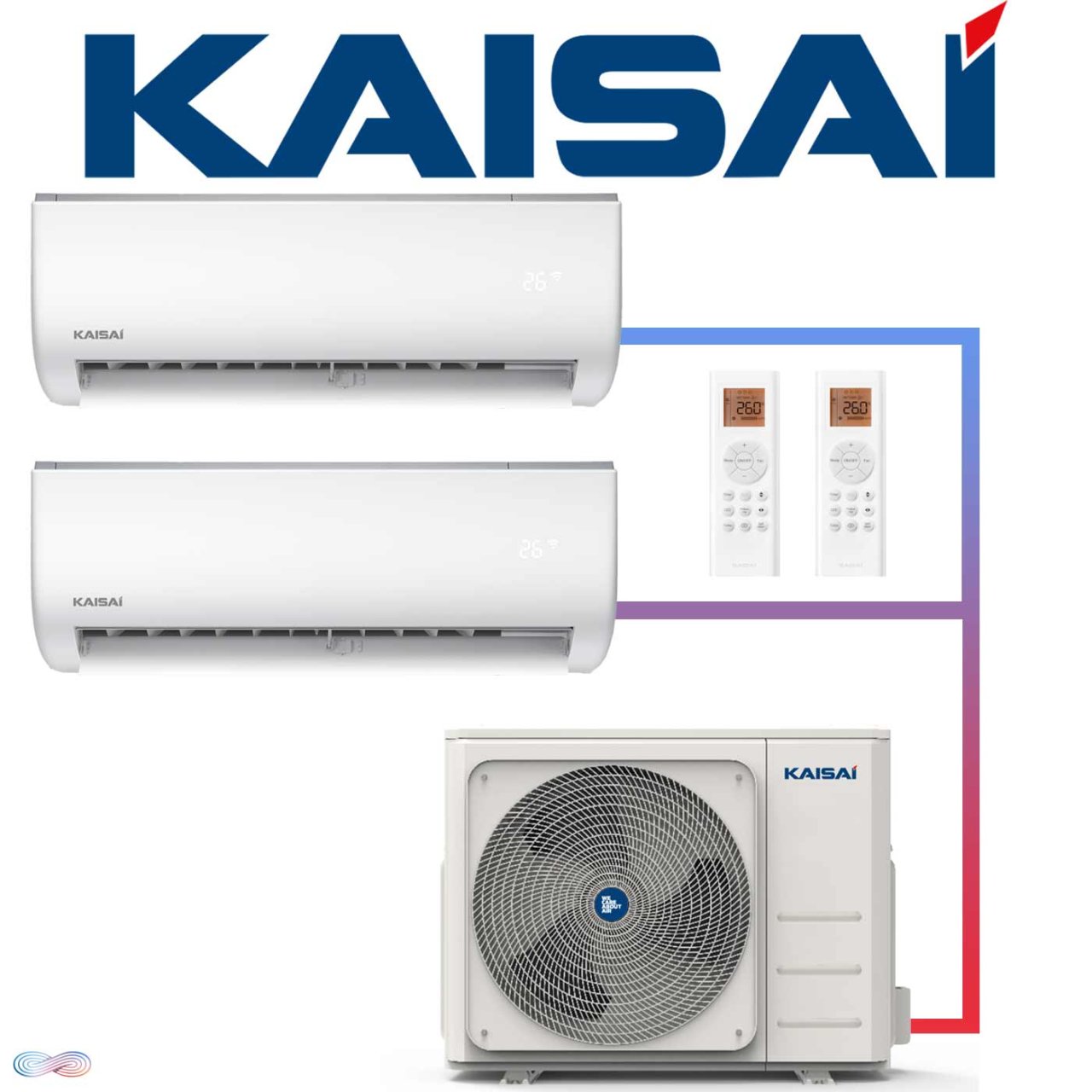 Kaisai ONE+ Multisplit Set 5,3 kW | 2× 2,5 kW KRX-09PEGI +... 1 Kaisai ONE+ Multisplit Set 5,3 kW | 2× 2,5 kW KRX-09PEGI +...