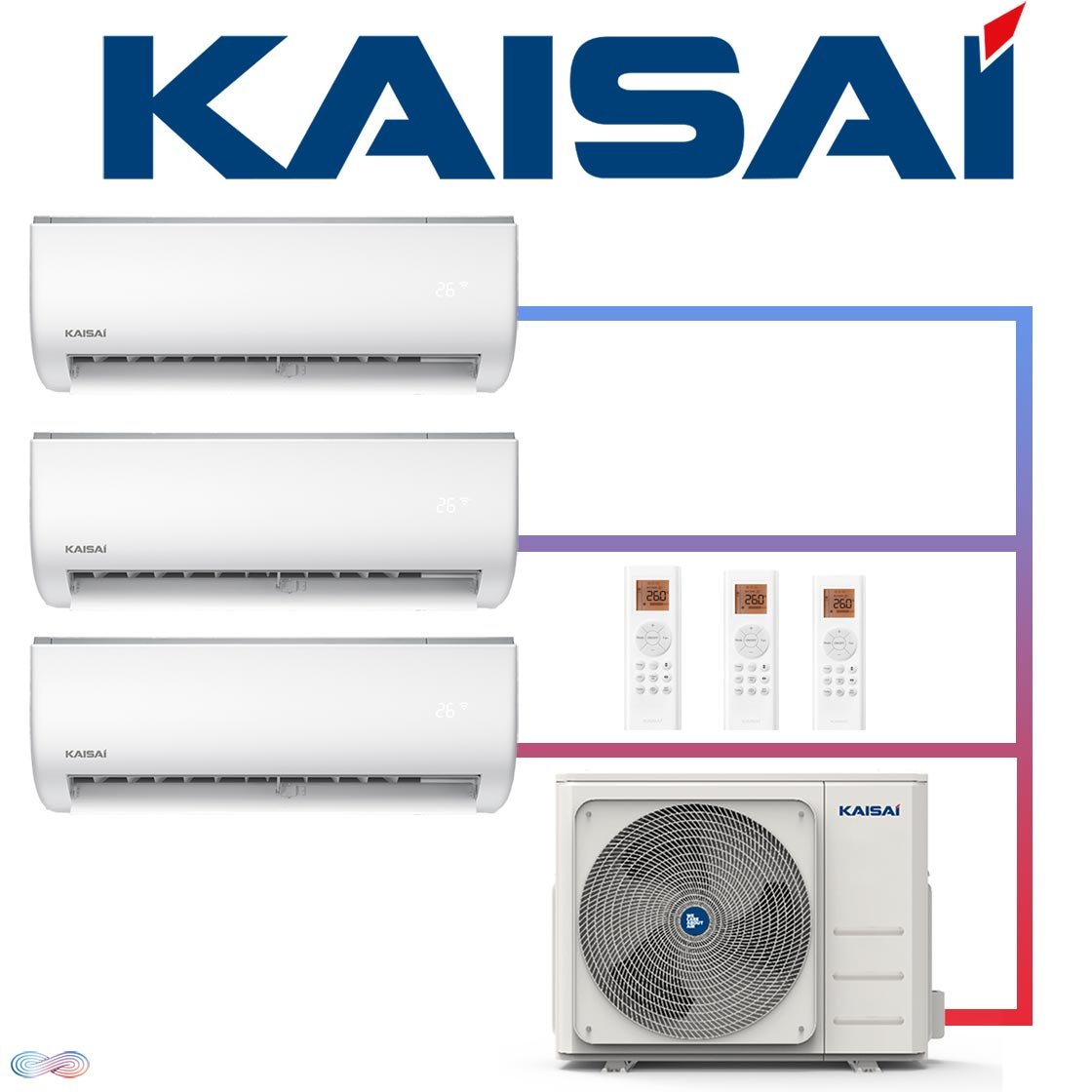 Kaisai ONE+ Multisplit Set 7,9 kW | 3× 2,5 kW KRX-09PEGI +... 1 Kaisai ONE+ Multisplit Set 7,9 kW | 3× 2,5 kW KRX-09PEGI +...