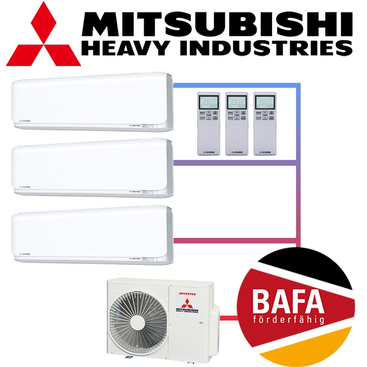 Mitsubishi Heavy Klimaanlage 3x 2,5 kW SRK25ZSX-WF & 6 kW... 1 Mitsubishi Heavy Klimaanlage 3x 2,5 kW SRK25ZSX-WF & 6 kW...