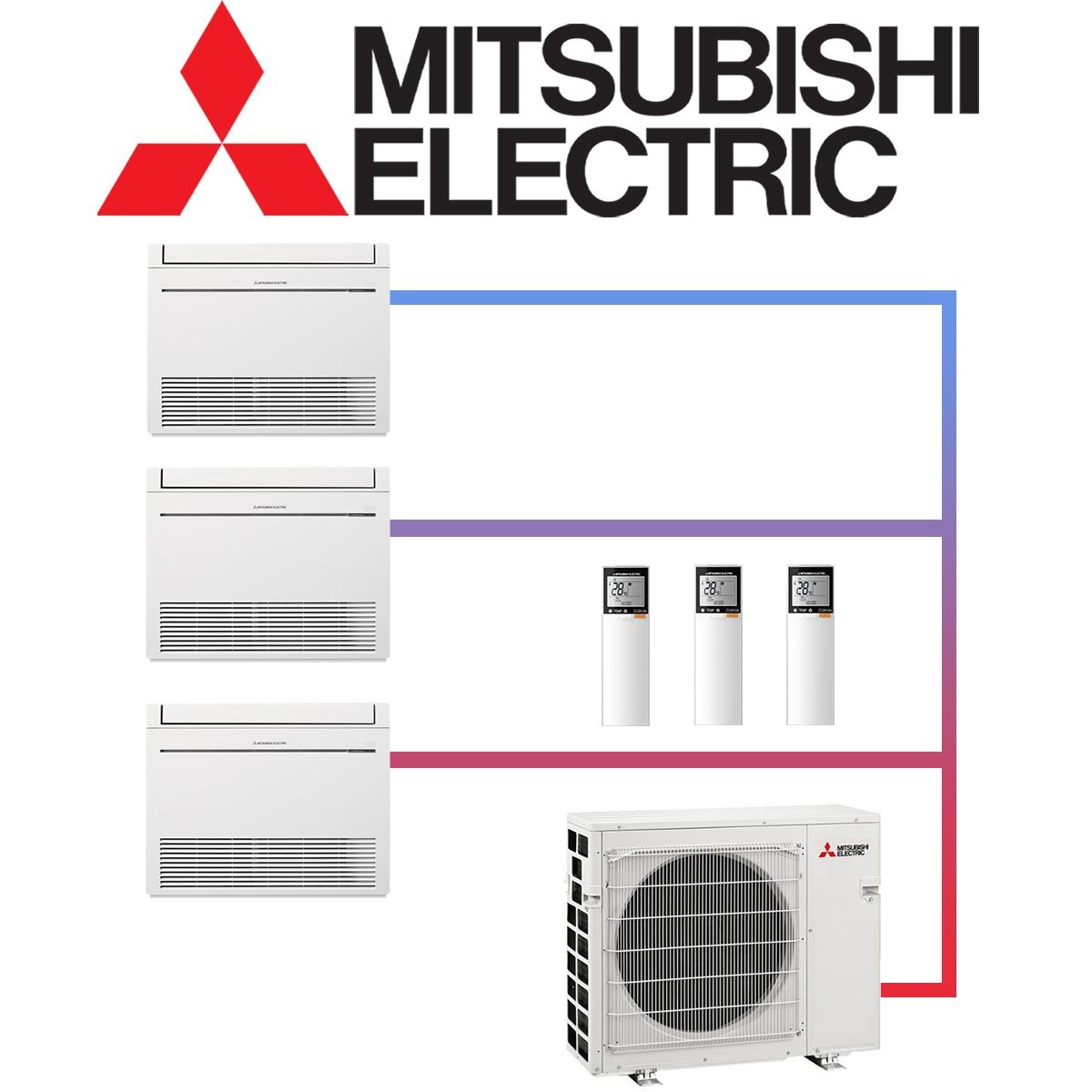 Mitsubishi Electric Set 3x 2,5 kW Truhengerät & 5,4 kW Außengerät... 1 Mitsubishi Electric Set 3x 2,5 kW Truhengerät & 5,4 kW Außengerät...