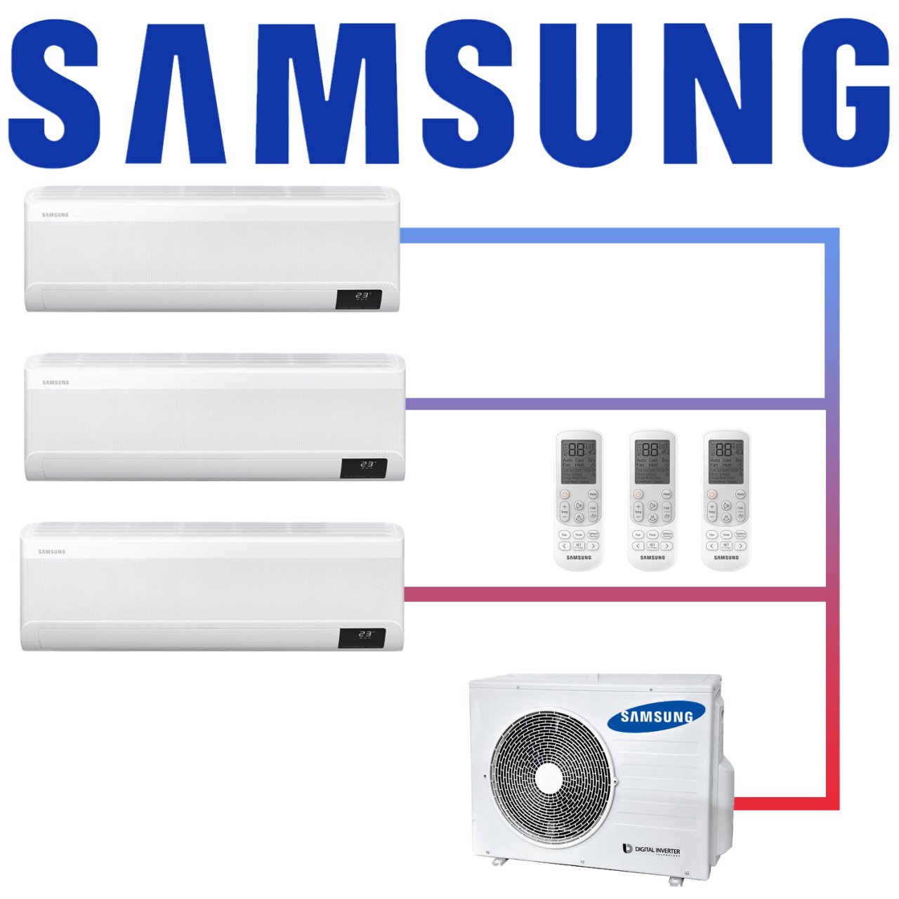 Samsung Multisplit 3x Wind-Free Exklusiv AR 09 Wandgerät 2,5 kW... 1 Samsung Multisplit 3x Wind-Free Exklusiv AR 09 Wandgerät 2,5 kW...