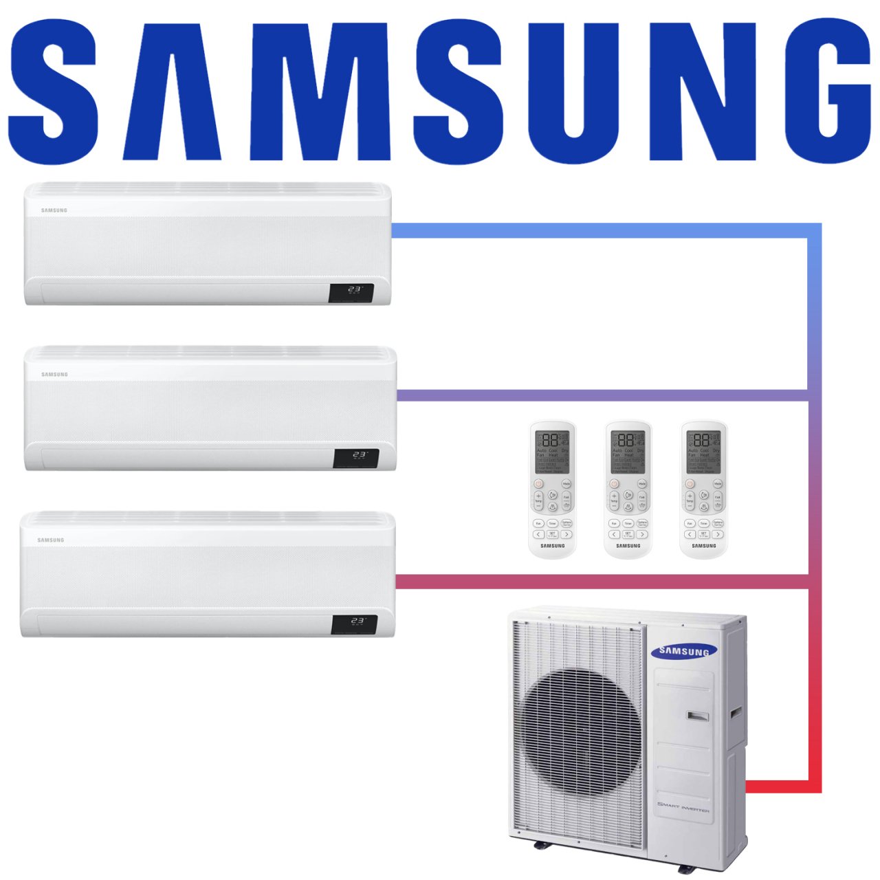 Samsung Multisplit 3x Wind-Free Exklusiv AR 12 Wandgerät 3,5 kW... 1 Samsung Multisplit 3x Wind-Free Exklusiv AR 12 Wandgerät 3,5 kW...