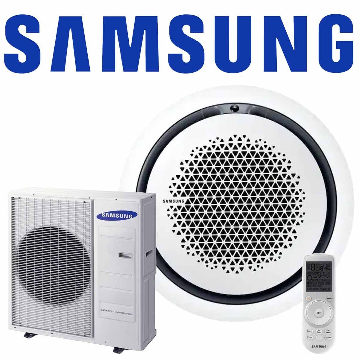 Samsung Singlesplit Set AC 120 WindFree 360° rund Kassette in weiß... 1 Samsung Singlesplit Set AC 120 WindFree 360° rund Kassette in weiß...