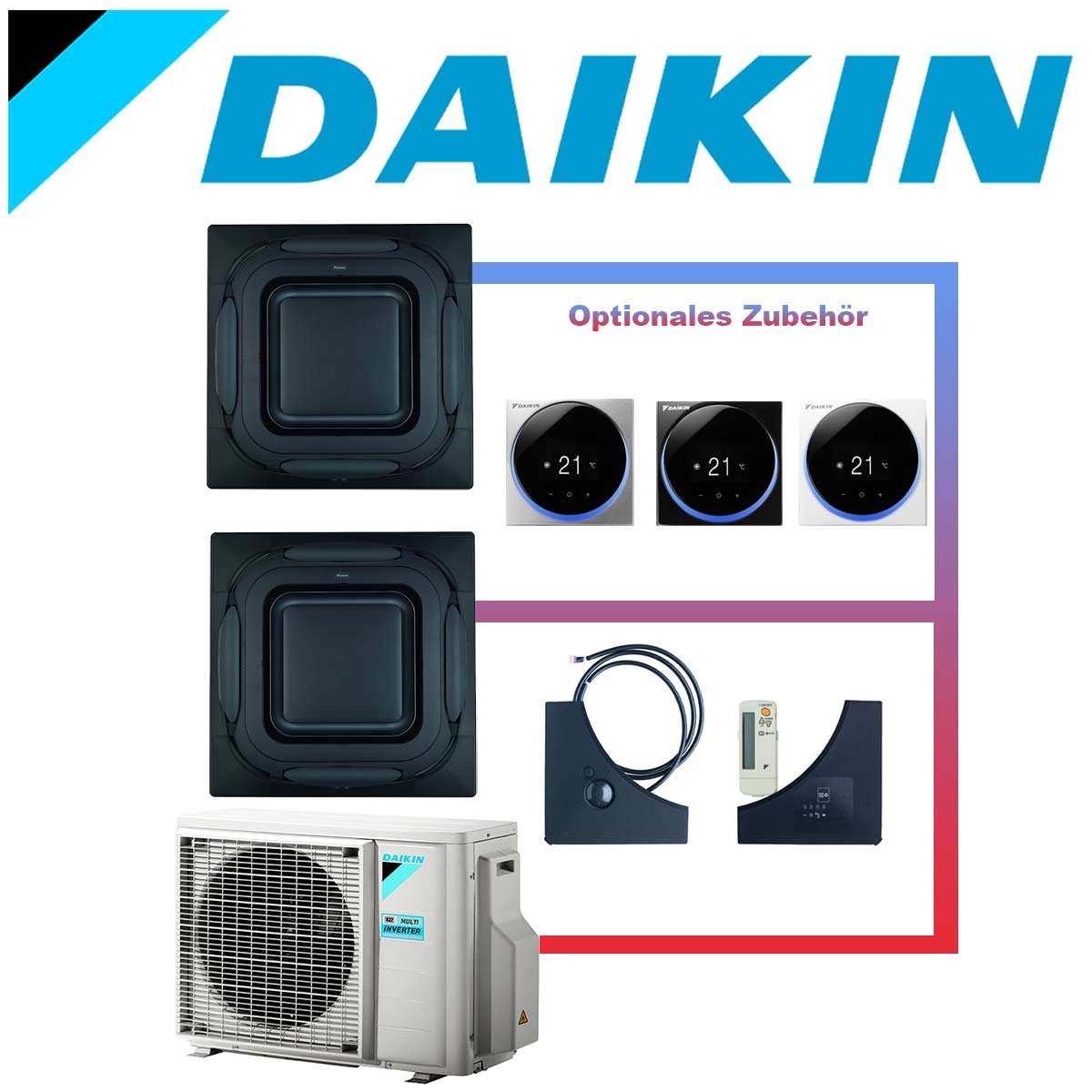 SET DAIKIN 2x Roundflow FCAG 3,5kW Deckenkassetten +... 1 SET DAIKIN 2x Roundflow FCAG 3,5kW Deckenkassetten +...