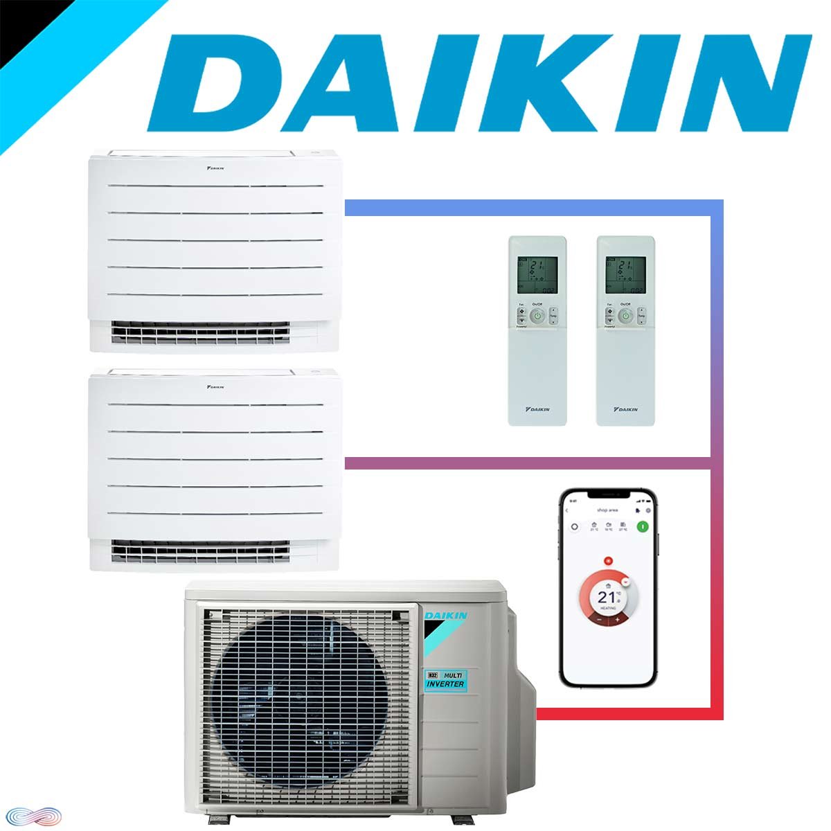SET DAIKIN Perfera mit 2 Truhengeräten CVXM20B 2,0 kW und... 1 SET DAIKIN Perfera mit 2 Truhengeräten CVXM20B 2,0 kW und...