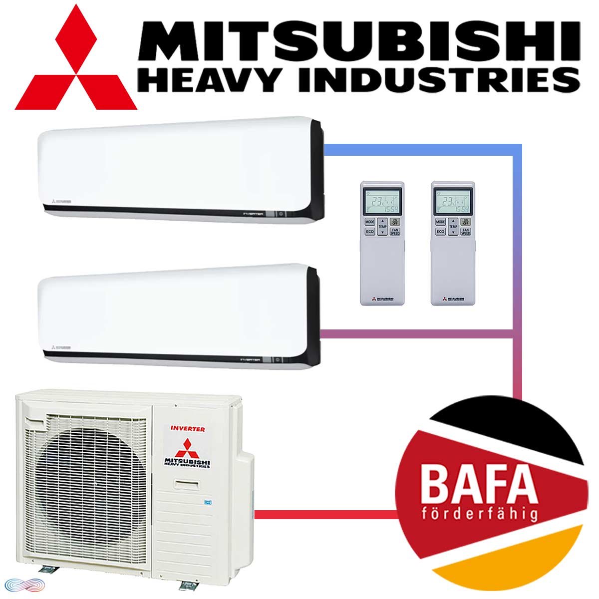 Mitsubishi Heavy Klimaanlage 2x 2,5 kW SRK25ZSX-WFB & 5 kW... 1 Mitsubishi Heavy Klimaanlage 2x 2,5 kW SRK25ZSX-WFB & 5 kW...