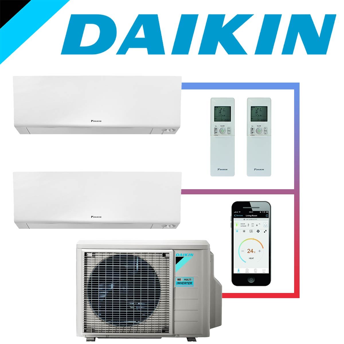 SET DAIKIN Perfera mit 2 Wandgeräten FTXM35 3,5 kW und... 1 SET DAIKIN Perfera mit 2 Wandgeräten FTXM35 3,5 kW und...