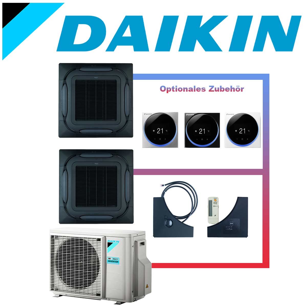 SET DAIKIN 2x Roundflow FCAG 3,5kW Deckenkassetten schwarz inkl.... 1 SET DAIKIN 2x Roundflow FCAG 3,5kW Deckenkassetten schwarz inkl....