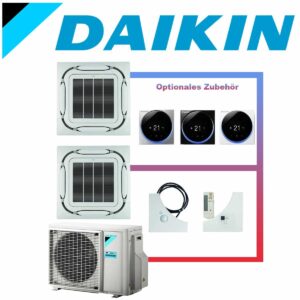SET DAIKIN 2x Roundflow FCAG 5kW Deckenkassetten weiß/grau inkl....