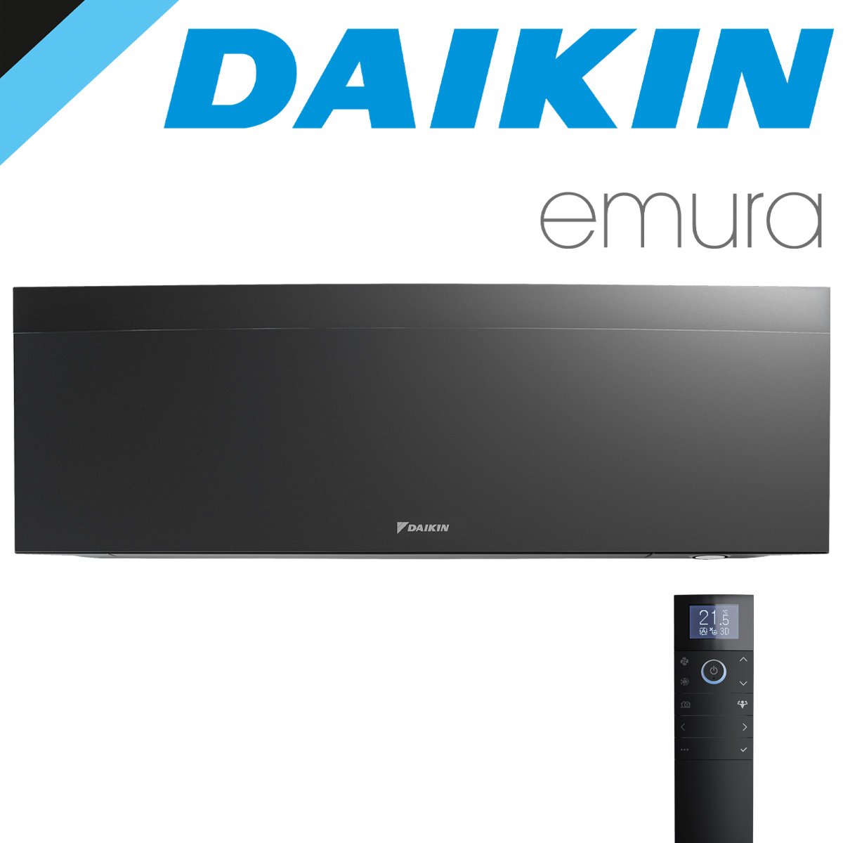 DAIKIN Emura 3 Wandgerät FTXJ50AB 5,0 kW | Mattschwarz"" 1 DAIKIN Emura 3 Wandgerät FTXJ50AB 5,0 kW | Mattschwarz""