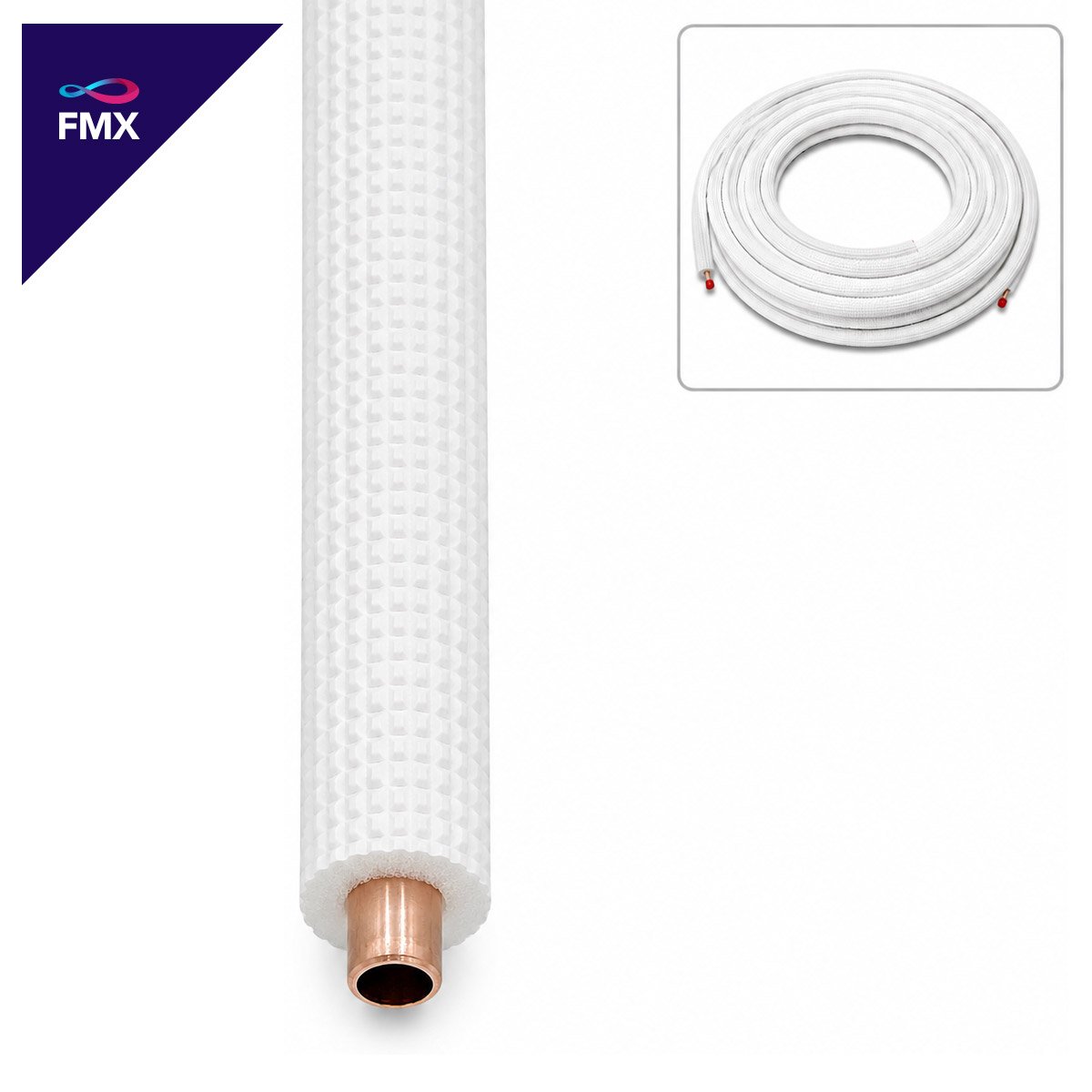 Isolierte Kupfer Kältemittelleitung 1/2"""" (12,7 mm) - Meterware"" 1 Isolierte Kupfer Kältemittelleitung 1/2"""" (12,7 mm) - Meterware""