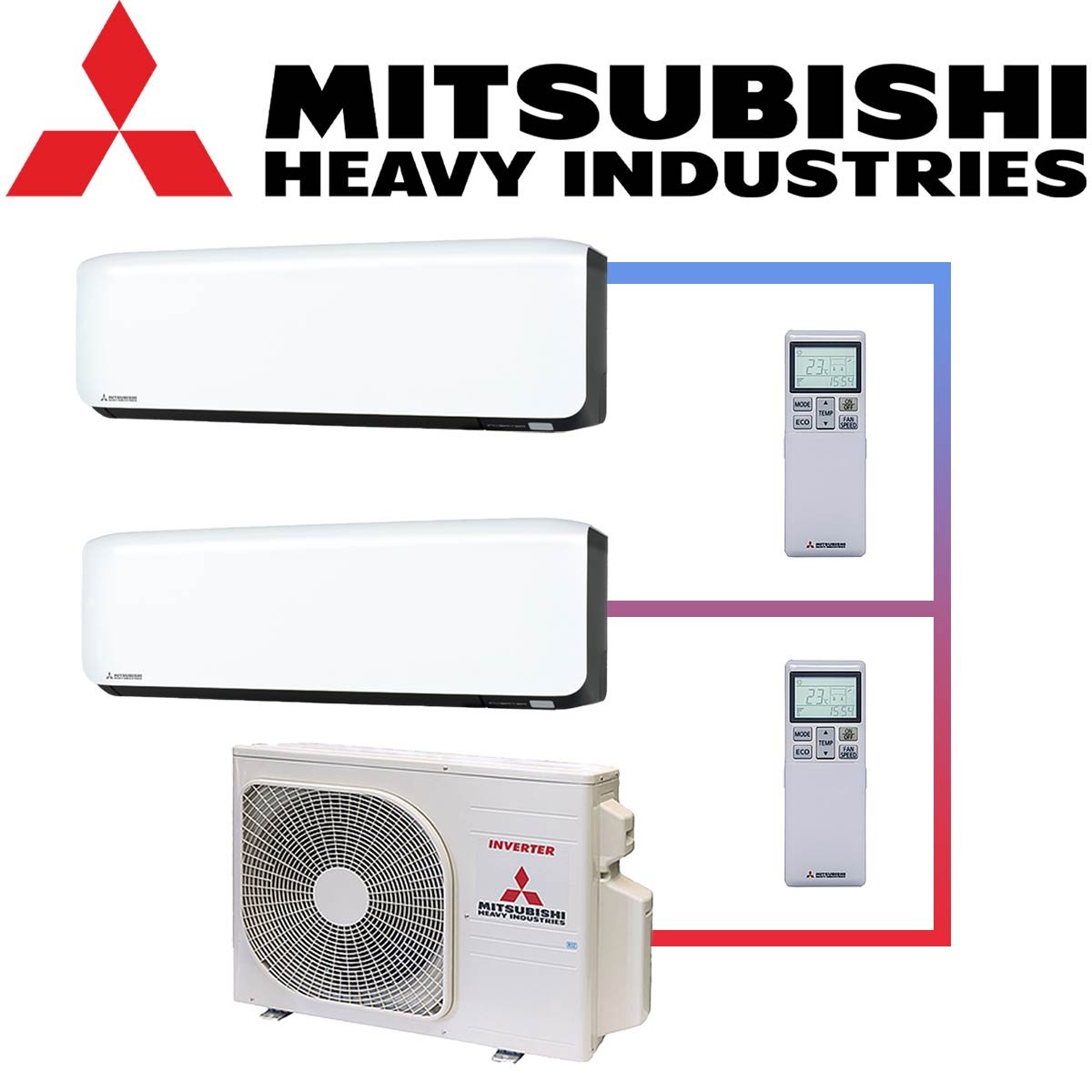 SET MITSUBISHI mit 2 Wandgeräten 2,0kW SRK20 weiß/schwarz und... 1 SET MITSUBISHI mit 2 Wandgeräten 2,0kW SRK20 weiß/schwarz und...