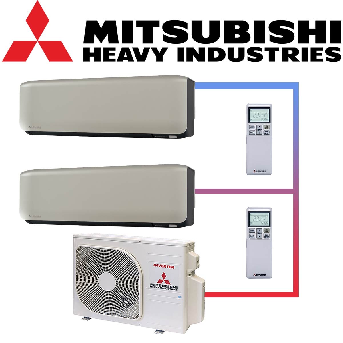 SET MITSUBISHI mit 2 Wandgeräten 2,0 kW SRK20 titanium und... 1 SET MITSUBISHI mit 2 Wandgeräten 2,0 kW SRK20 titanium und...