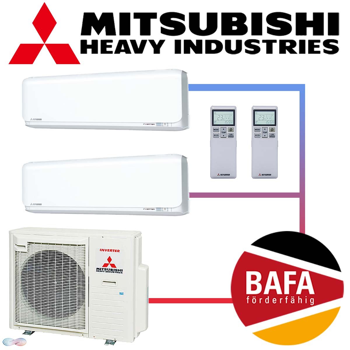 Mitsubishi Heavy Klimaanlage 2,5 kW + 3,5 kW SRK-ZSX-WF & 5 kW... 1 Mitsubishi Heavy Klimaanlage 2,5 kW + 3,5 kW SRK-ZSX-WF & 5 kW...