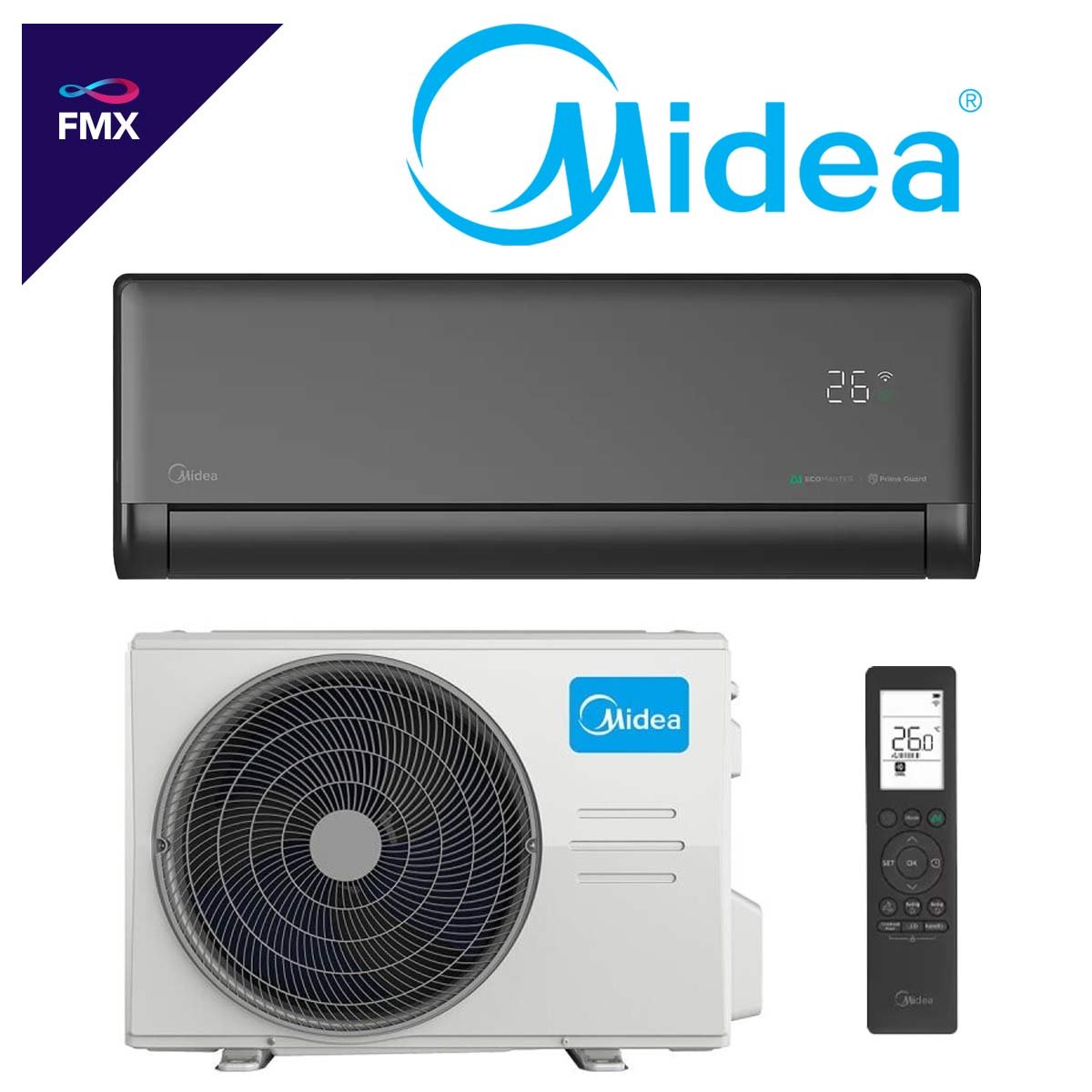 Midea Solstice 18 Klimaanlage | 5,3 kW Singlesplit Set | schwarz"" 1 Midea Solstice 18 Klimaanlage | 5,3 kW Singlesplit Set | schwarz""