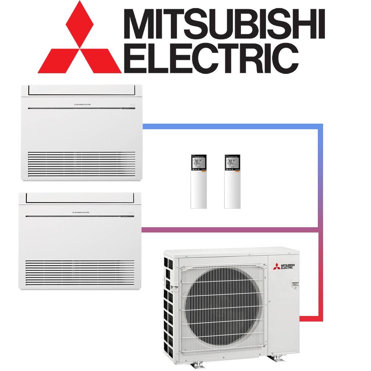 Mitsubishi Electric Set 2x 5,0 kW Truhengerät & 10,2 kW Außengerät... 1 Mitsubishi Electric Set 2x 5,0 kW Truhengerät & 10,2 kW Außengerät...