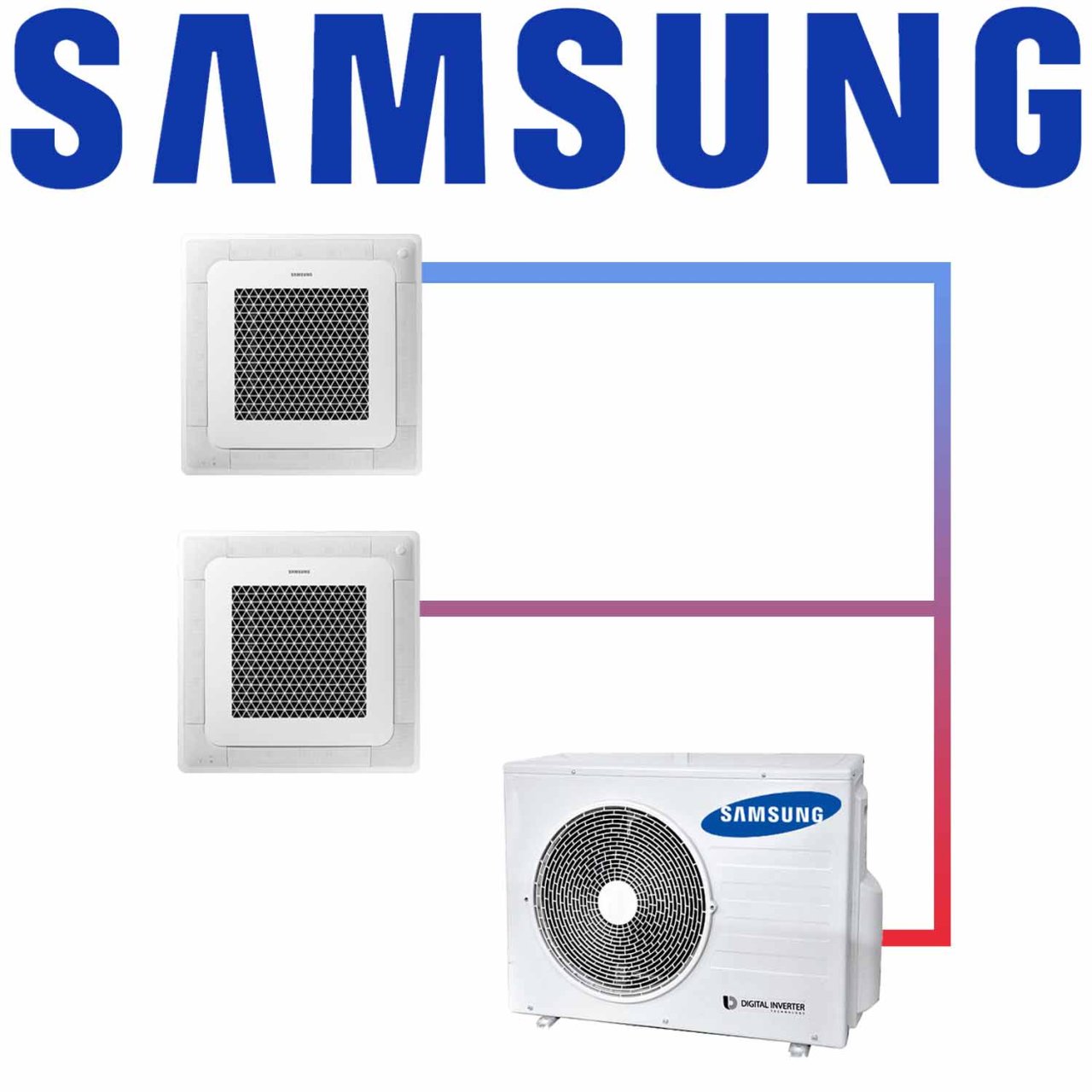 Samsung Multisplit Set 2x AJ 026 Mini Deckenkassette 2.6 kW mit... 1 Samsung Multisplit Set 2x AJ 026 Mini Deckenkassette 2.6 kW mit...