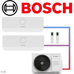 BOSCH Climate 3200iU Set 2× 5 kW Wandgerät + 10,5 kW Außengerät""