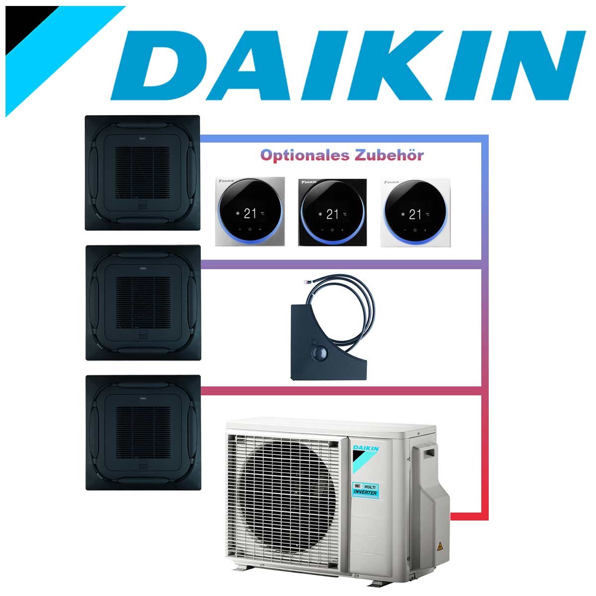 SET DAIKIN 3x Roundflow FCAG 3,5kW Deckenkassetten selbstreinigend... 1 SET DAIKIN 3x Roundflow FCAG 3,5kW Deckenkassetten selbstreinigend...