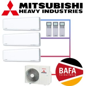 Mitsubishi Heavy Klimaanlage 3x 2,5 kW SRK25ZSX-WF & 6 kW...