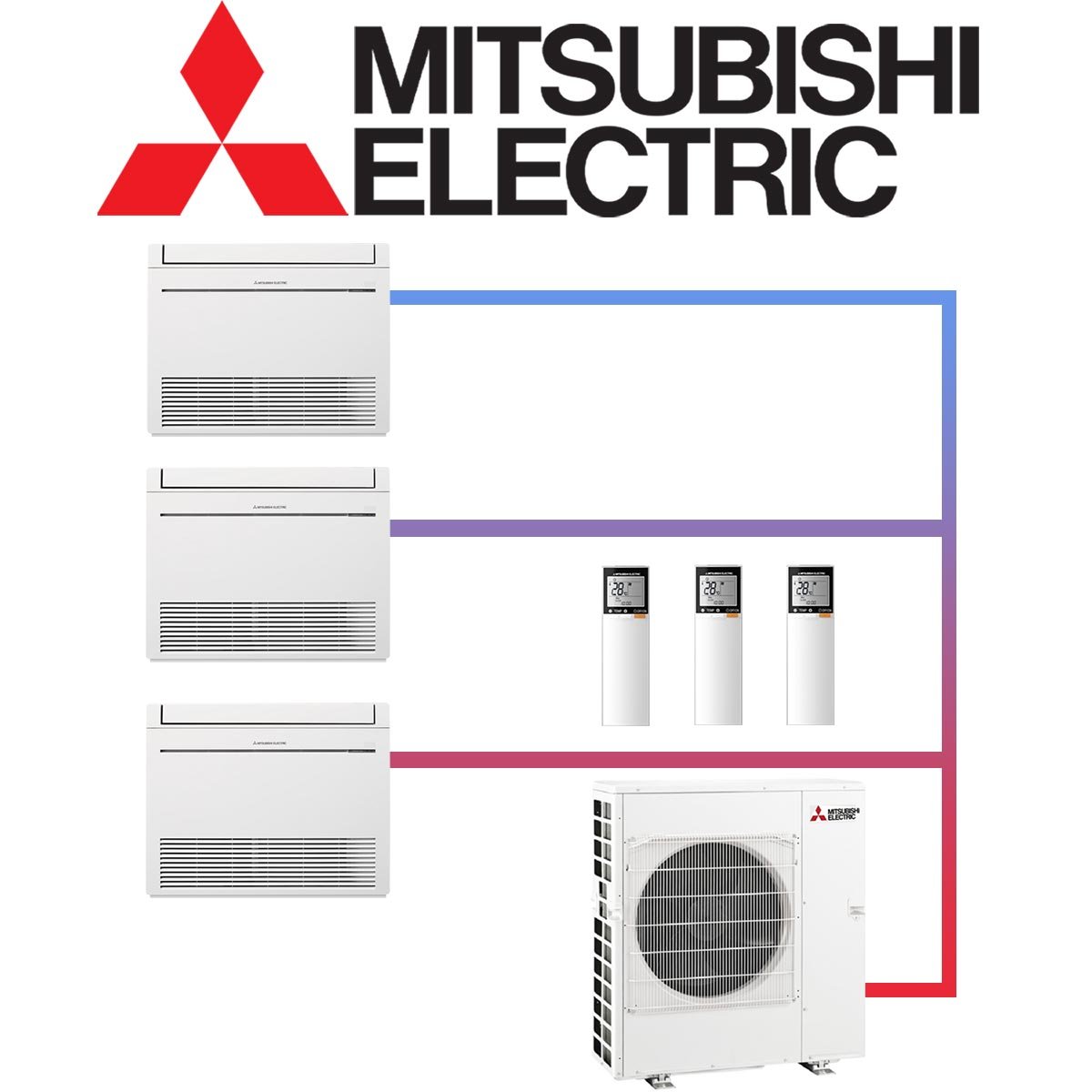 Mitsubishi Electric Set 3x 5,0 kW Truhengerät & 12,2 kW Außengerät... 1 Mitsubishi Electric Set 3x 5,0 kW Truhengerät & 12,2 kW Außengerät...